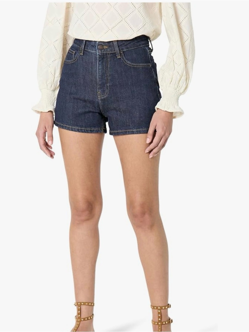 The Drop, High-Rise Dark Blue Denim Women’s Shorts. Size 34
